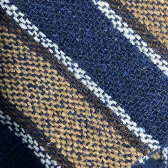 Mexican Woven Navy Blue Stripes Baja Hoodie - Picture 5 of 7